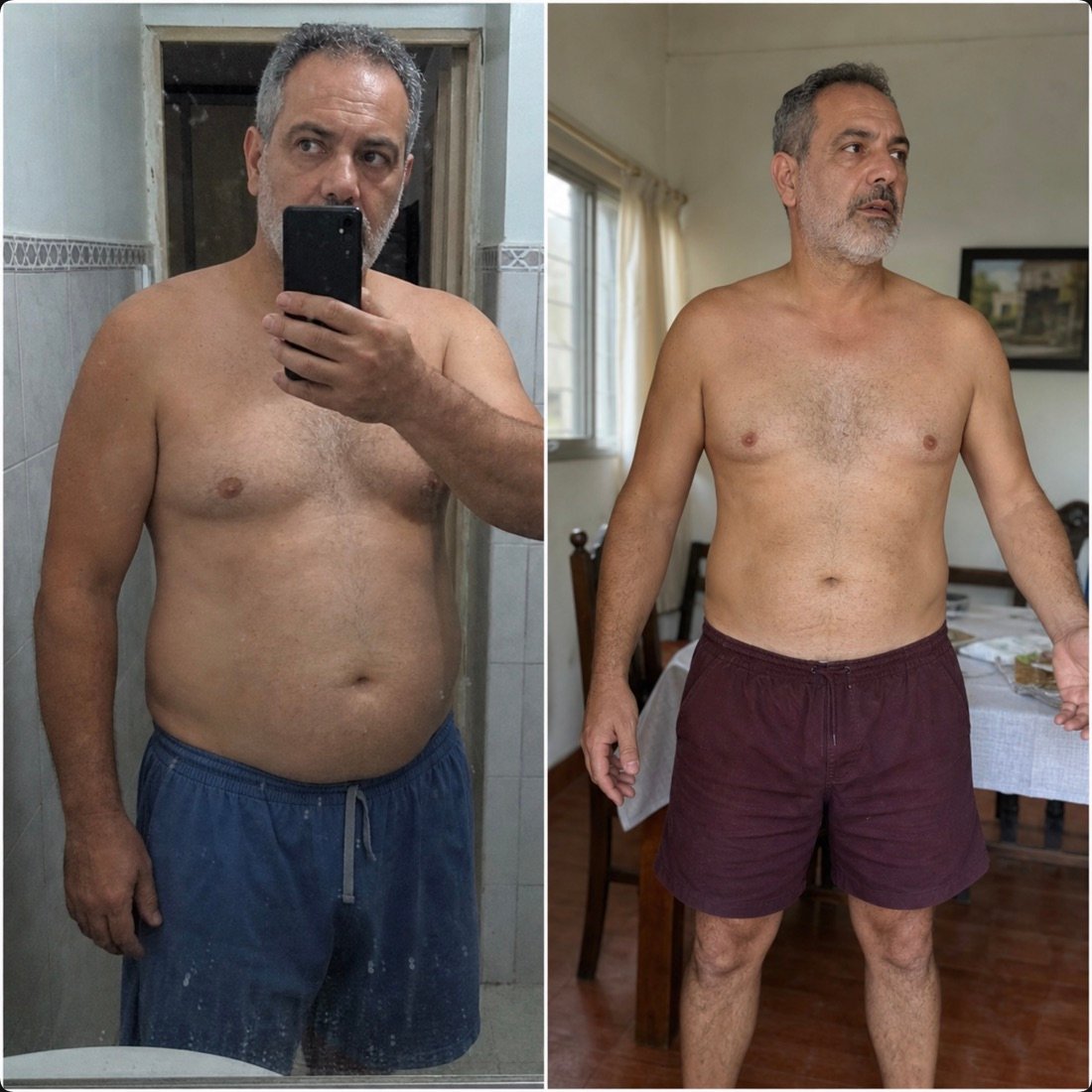 Antes y después de Rodrigo, alumno de FSC+30: pierde una barriga grande y recupera la postura